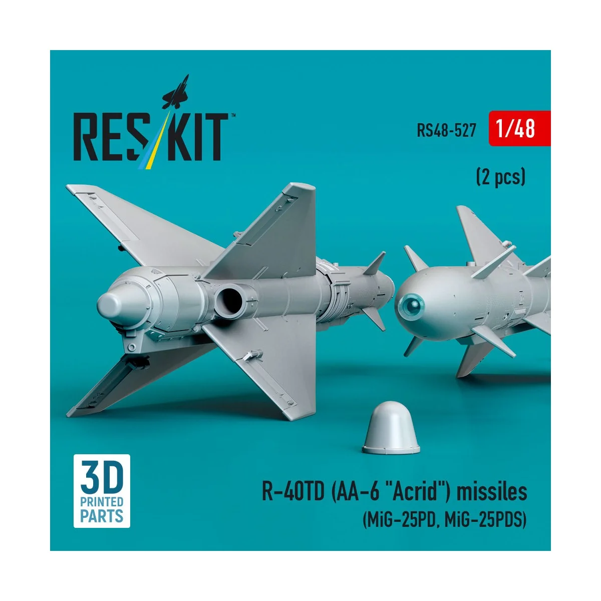 R-40TD (AA-6 Acrid) missiles (2 pcs) (MiG-25PD, MiG-25PDS) (3D prin...