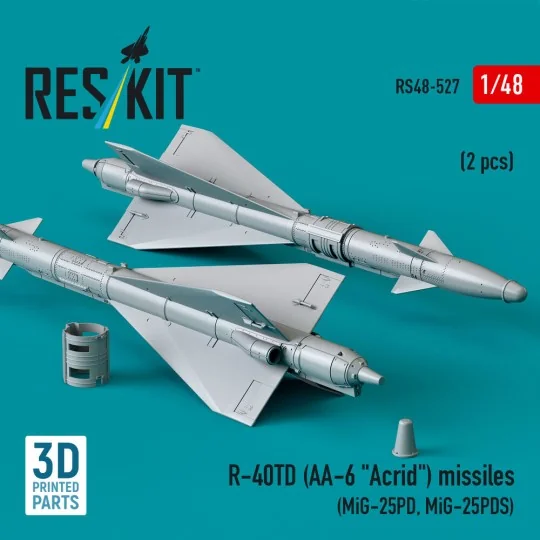 R-40TD (AA-6 Acrid) missiles (2 pcs) (MiG-25PD, MiG-25PDS) (3D prin...