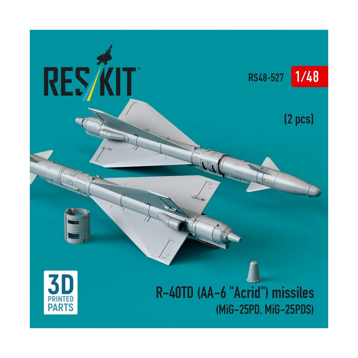 R-40TD (AA-6 Acrid) missiles (2 pcs) (MiG-25PD, MiG-25PDS) (3D prin...