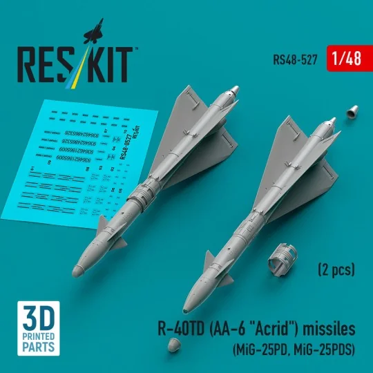 R-40TD (AA-6 Acrid) missiles (2 pcs) (MiG-25PD, MiG-25PDS) (3D prin...