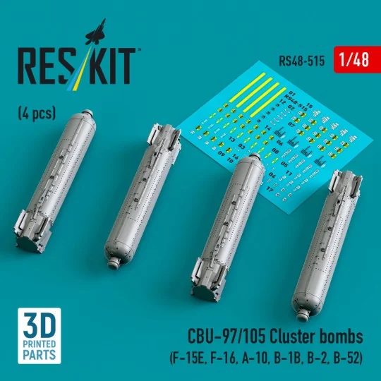 CBU-97/105 cluster bombs (4 pcs) (F-15E, F-16, A-10, B-1B, B-2, B-5...