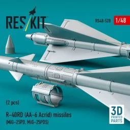 R-40RD (AA-6 Acrid) missiles (2 pcs) (MiG-25PD, MiG-25PDS) (3D prin...
