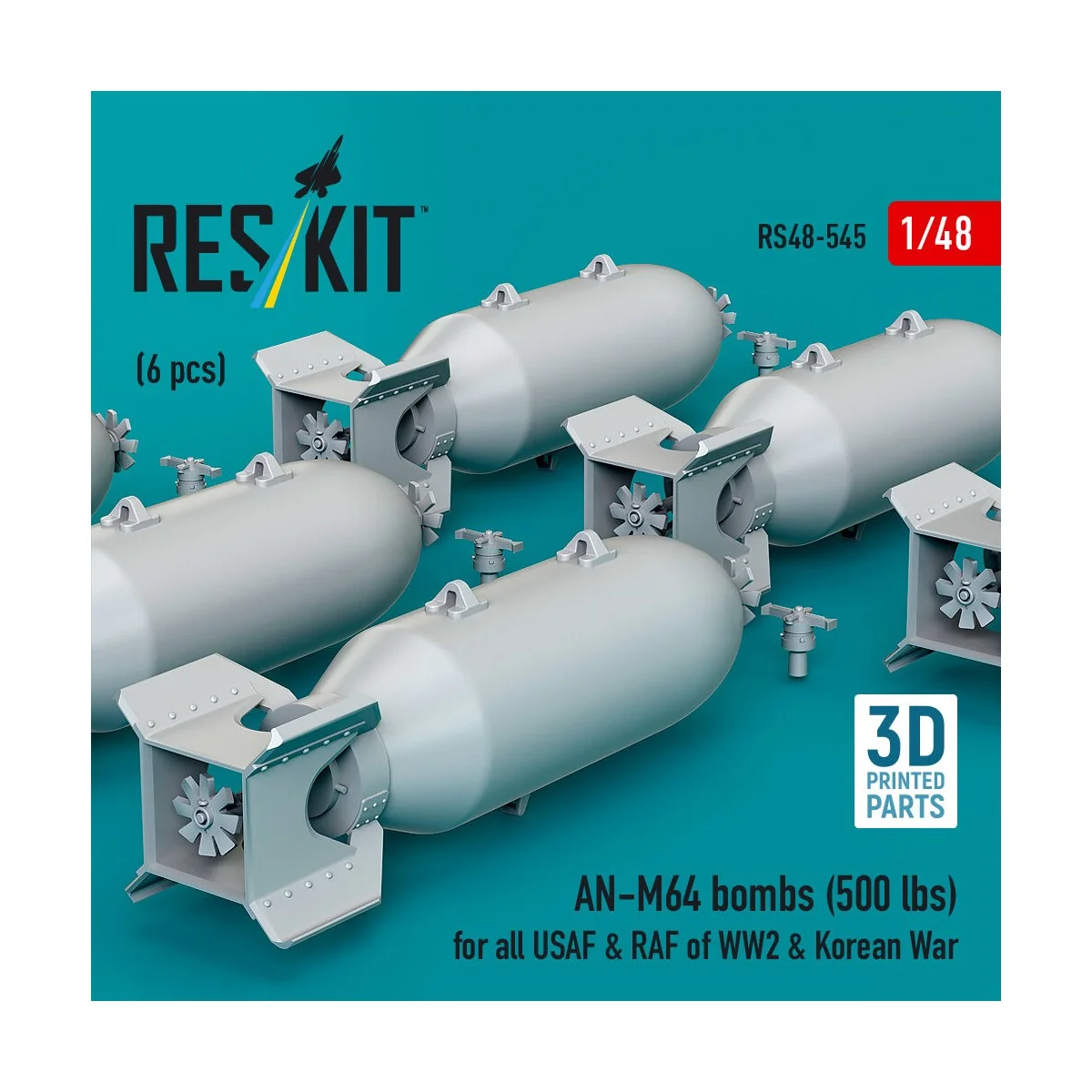 AN-M64 bombs (6 pcs) (500 lbs) for all USAF & RAF of WW2 & Korean W...