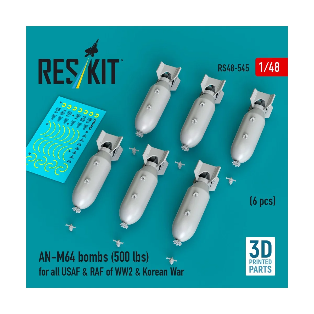 AN-M64 bombs (6 pcs) (500 lbs) for all USAF & RAF of WW2 & Korean W... AN-M64 bombs (6 pcs) (500 lbs) for all USAF & RAF of WW2 & Korean W...