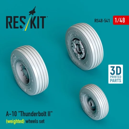 A-10 Thunderbolt II (weighted) wheels set (3D Printed), 1/48 - ResK...