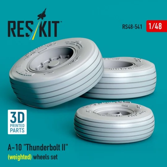 A-10 Thunderbolt II (weighted) wheels set (3D Printed), 1/48 - ResK...