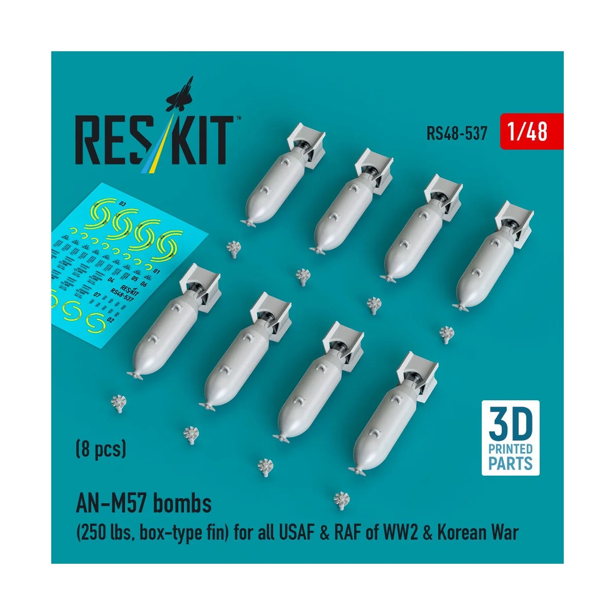 AN-M57 bombs (250 lbs, box-type fin) for all USAF & RAF of WW2 & Ko... AN-M57 bombs (250 lbs, box-type fin) for all USAF & RAF of WW2 & Ko...