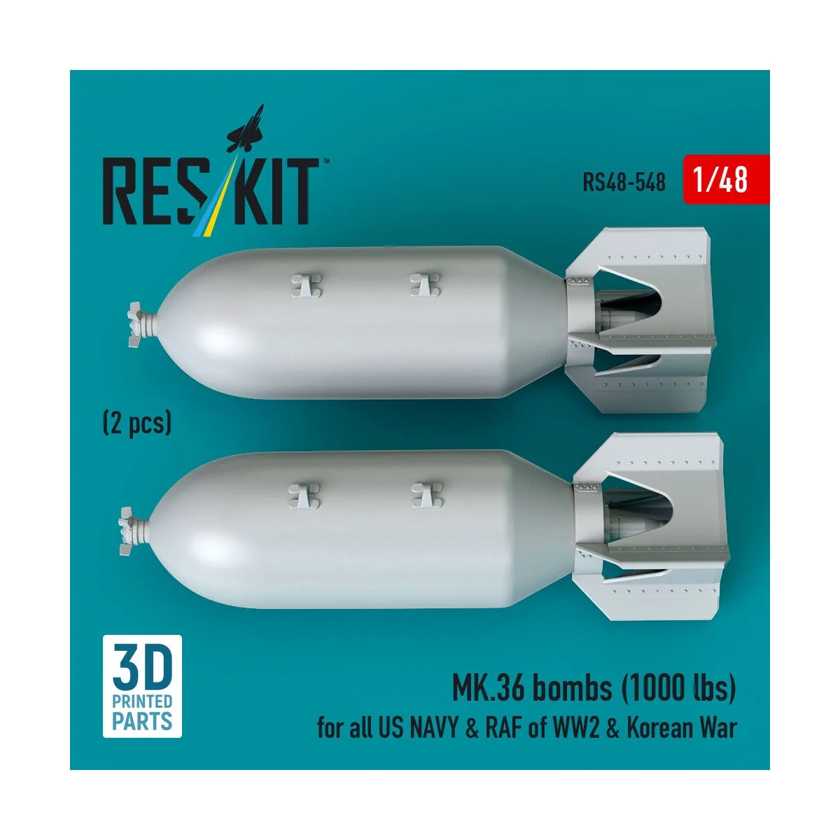 MK.36 bombs (2 pcs) (1000 lbs) for all US NAVY & RAF of WW2 & Korea...