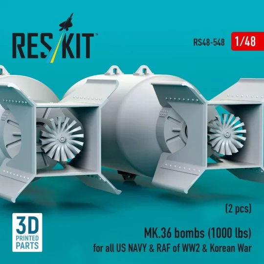 MK.36 bombs (2 pcs) (1000 lbs) for all US NAVY & RAF of WW2 & Korea...