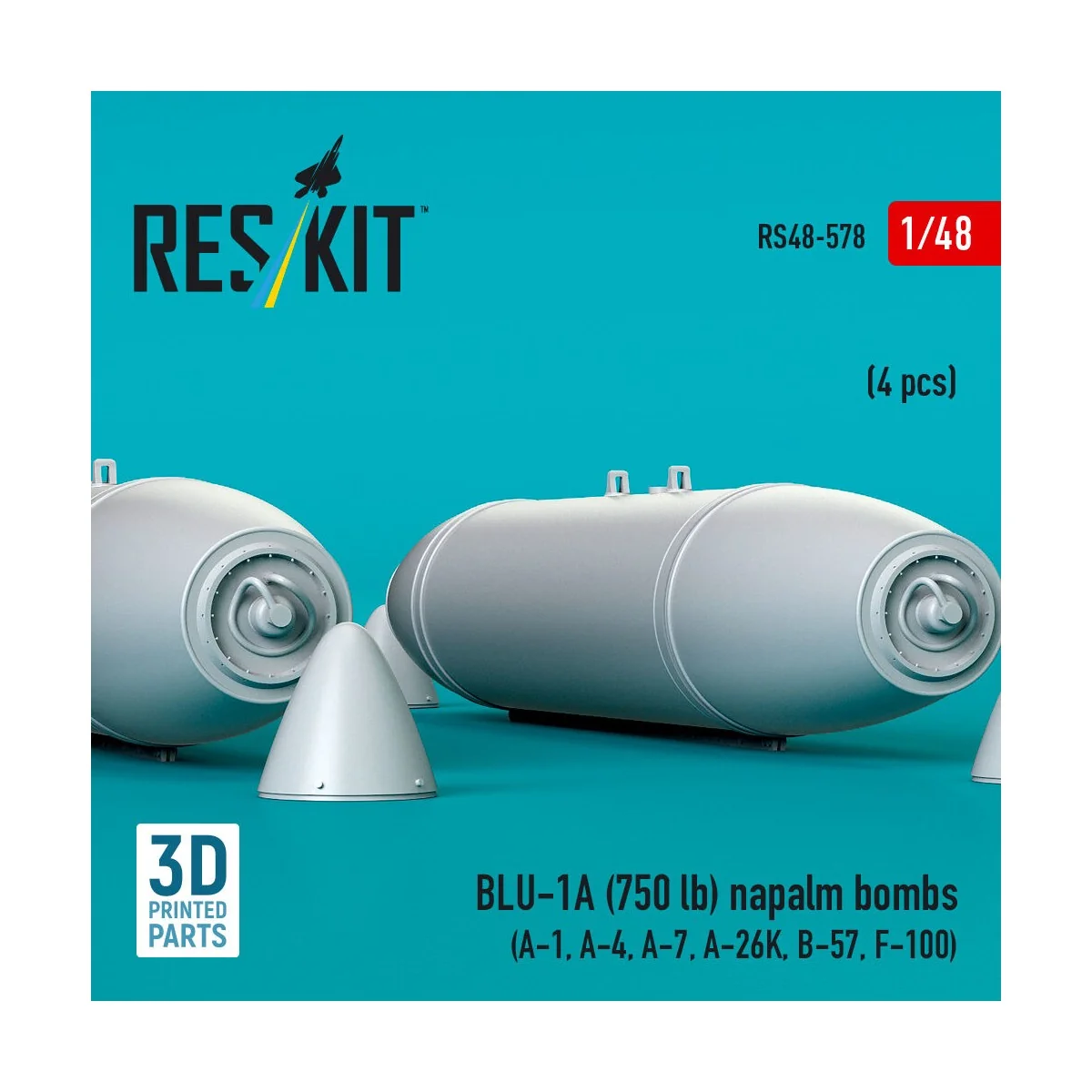 BLU-1A (750 lb) napalm bombs (4 pcs) (A-1, A-4, A-7, A-26K, B-57, F... BLU-1A (750 lb) napalm bombs (4 pcs) (A-1, A-4, A-7, A-26K, B-57, F...