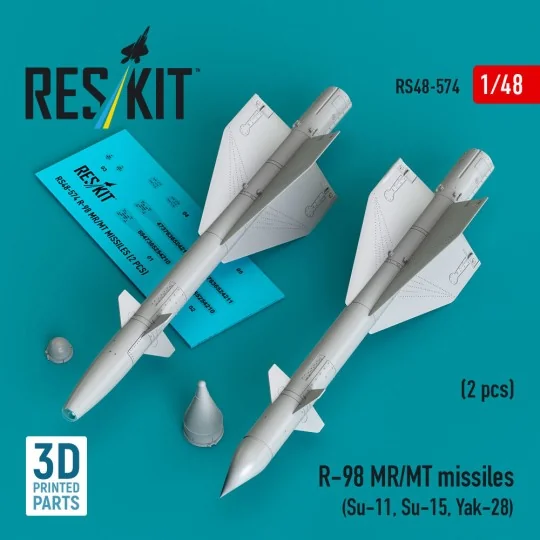 R-98 MR/MT missiles (2 pcs) (Su-11, Su-15, Yak-28) (3D Printed), 1/...