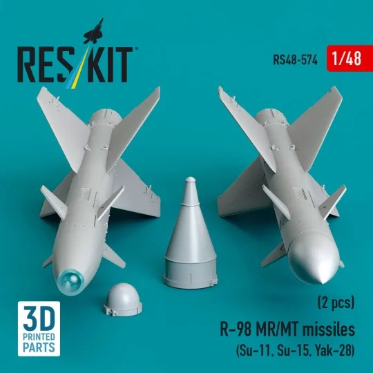R-98 MR/MT missiles (2 pcs) (Su-11, Su-15, Yak-28) (3D Printed), 1/...