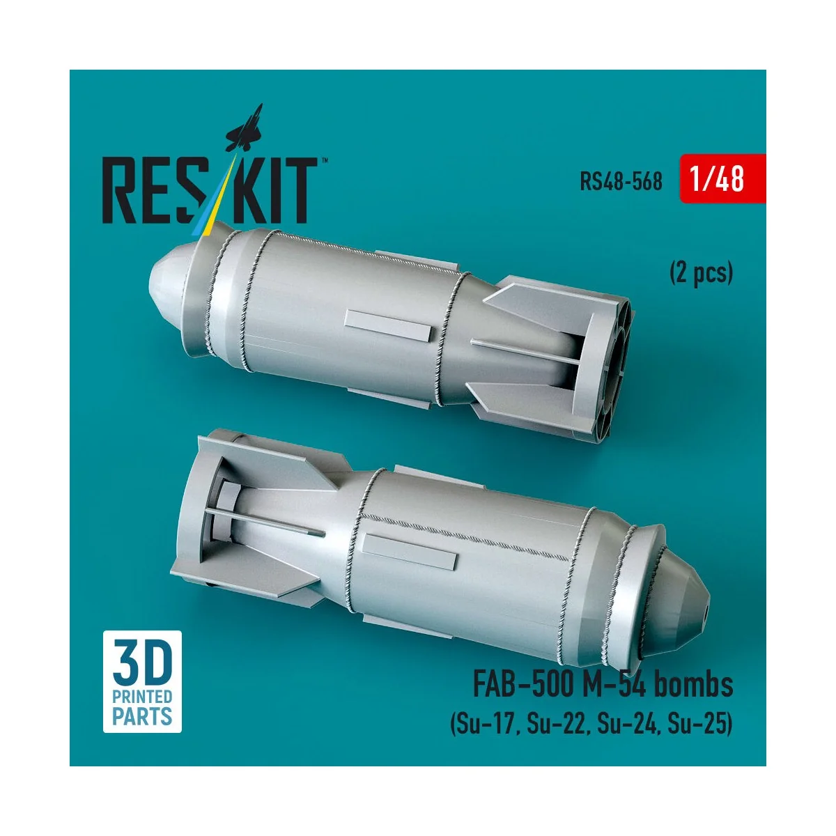 FAB-500 M-54 bombs (2 pcs) (Su-17, Su-22, Su-24, Su-25) (3D Printed...