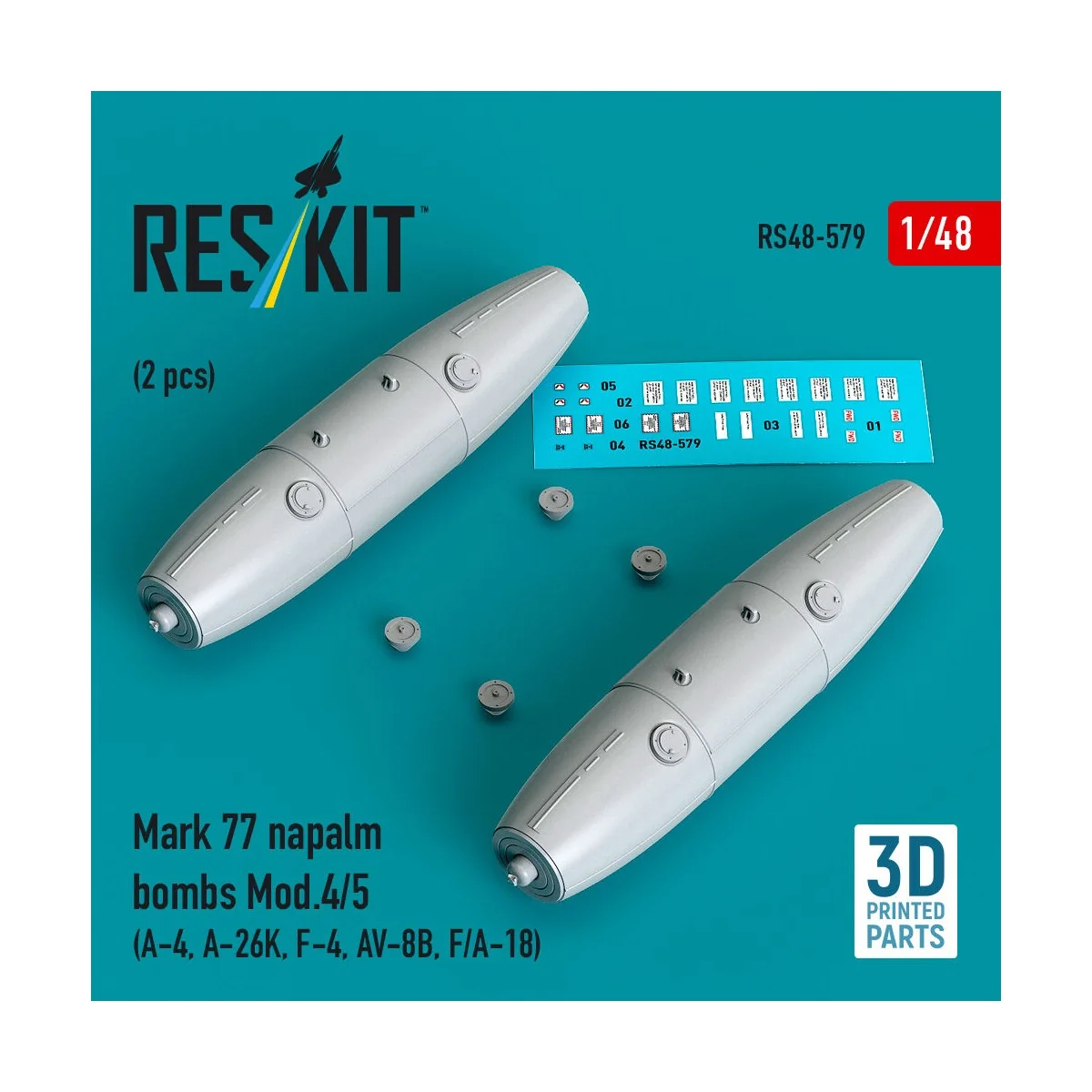 Mark 77 napalm bombs Mod.4/5 (2pcs) (A-4, A-26K, F-4, AV-8B, F/A-18... Mark 77 napalm bombs Mod.4/5 (2pcs) (A-4, A-26K, F-4, AV-8B, F/A-18...
