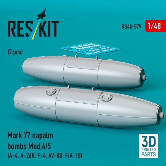 Mark 77 napalm bombs Mod.4/5 (2pcs) (A-4, A-26K, F-4, AV-8B, F/A-18... Mark 77 napalm bombs Mod.4/5 (2pcs) (A-4, A-26K, F-4, AV-8B, F/A-18...