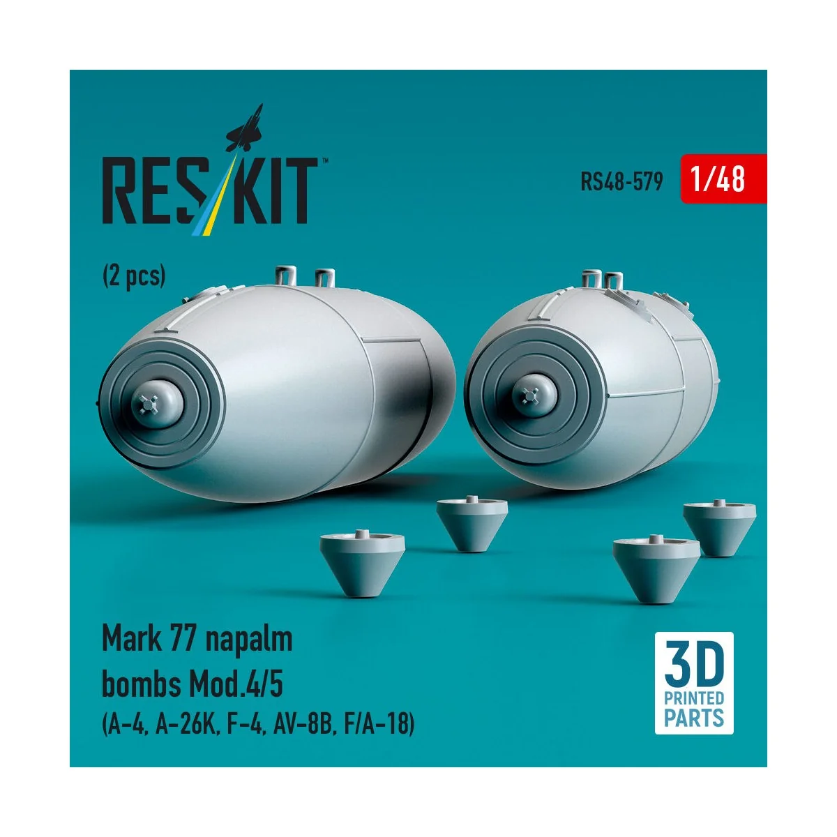 Mark 77 napalm bombs Mod.4/5 (2pcs) (A-4, A-26K, F-4, AV-8B, F/A-18...