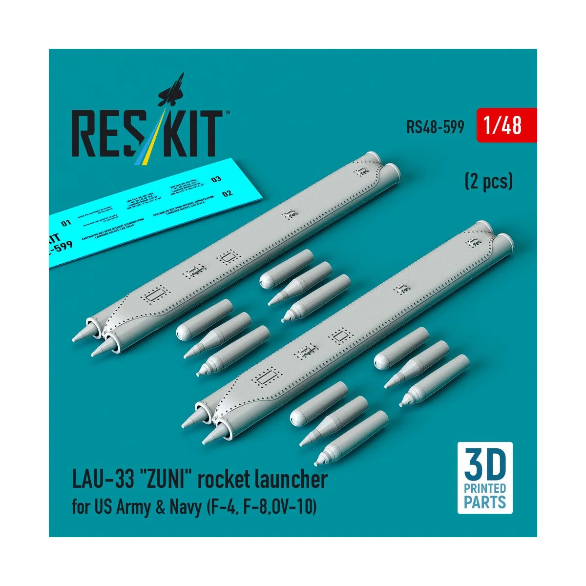 LAU-33 ZUNI rocket launcher for US Army & Navy (2 pcs) (F-4, F-8, O...