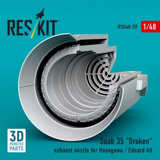 Saab 35 Draken exhaust nozzle for Hasegawa / Eduard kit (3D Printed... Saab 35 Draken exhaust nozzle for Hasegawa / Eduard kit (3D Printed...