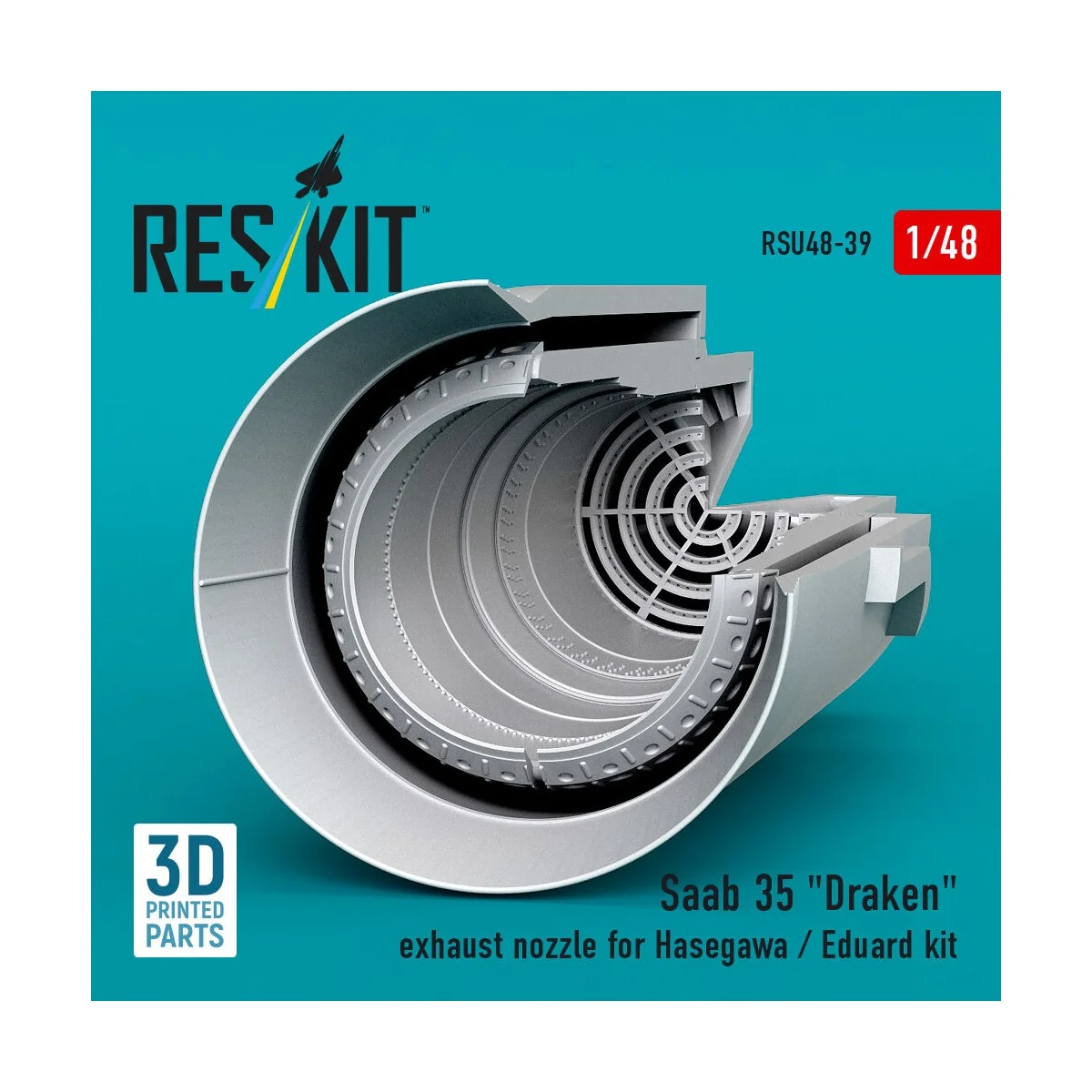 Saab 35 Draken exhaust nozzle for Hasegawa / Eduard kit (3D Printed...