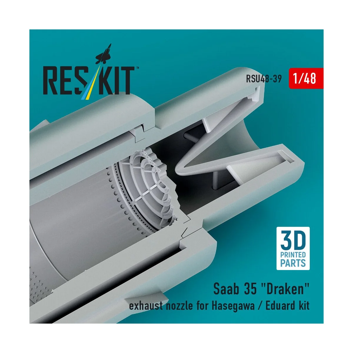 Saab 35 Draken exhaust nozzle for Hasegawa / Eduard kit (3D Printed... Saab 35 Draken exhaust nozzle for Hasegawa / Eduard kit (3D Printed...