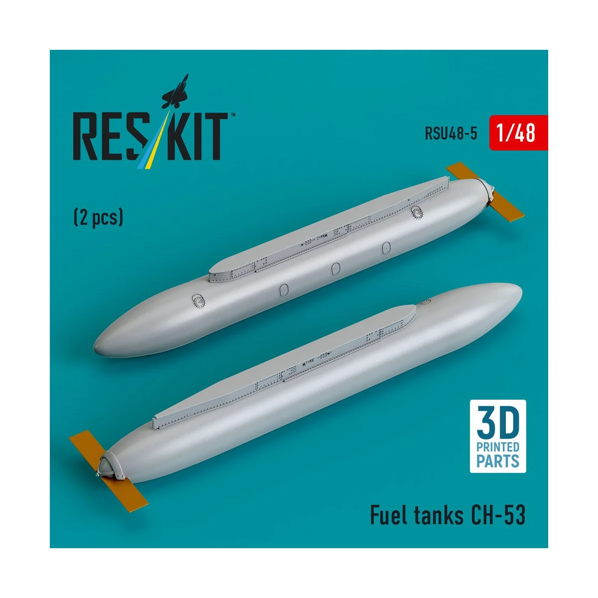 Fuel tanks ??-53 (2 pcs) (3D Printed), 1/48 - ResKit Models RSU48-0005