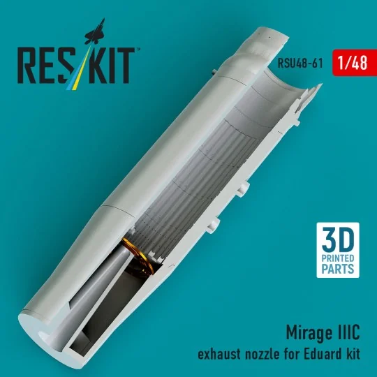 Mirage IIIC exhaust nozzle for Eduard kit (3D Printed), 1/48 - ResK... Mirage IIIC exhaust nozzle for Eduard kit (3D Printed), 1/48 - ResK...