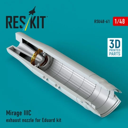 Mirage IIIC exhaust nozzle for Eduard kit (3D Printed) - ResKit Mod...
