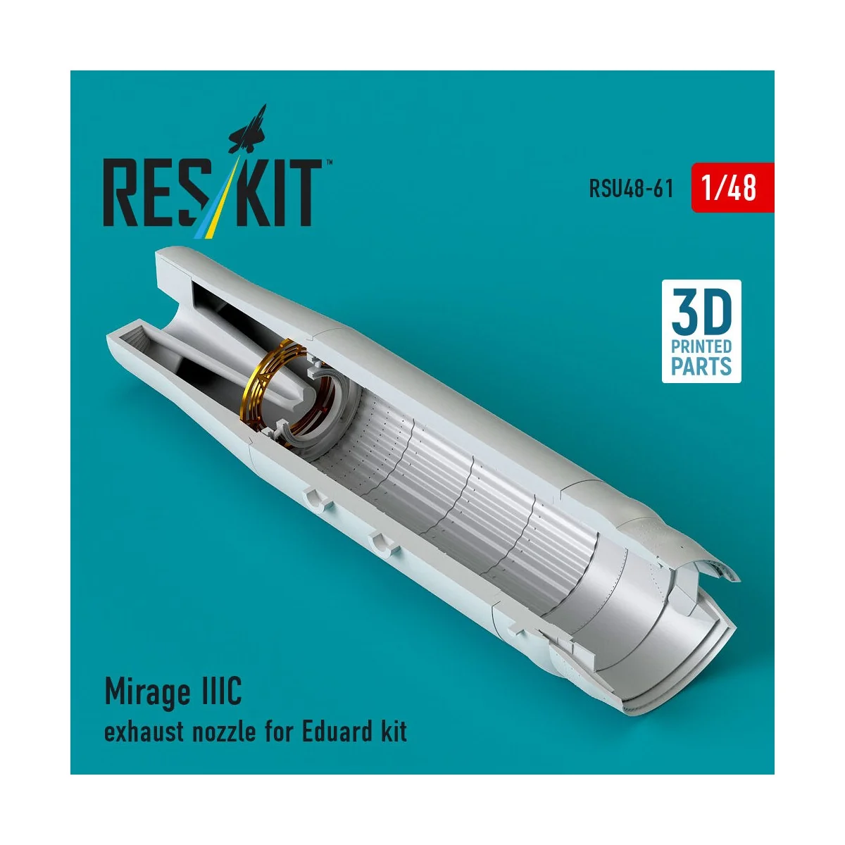 Mirage IIIC exhaust nozzle for Eduard kit (3D Printed), 1/48 - ResK... Mirage IIIC exhaust nozzle for Eduard kit (3D Printed), 1/48 - ResK...