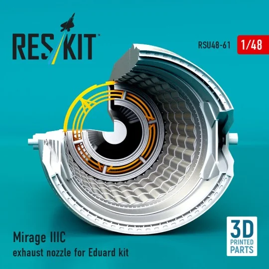 Mirage IIIC exhaust nozzle for Eduard kit (3D Printed), 1/48 - ResK... Mirage IIIC exhaust nozzle for Eduard kit (3D Printed), 1/48 - ResK...