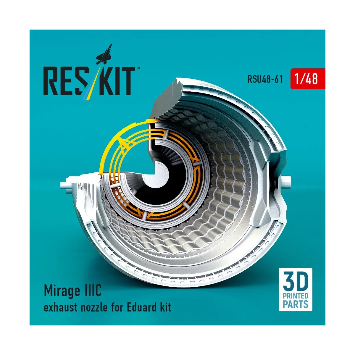 Mirage IIIC exhaust nozzle for Eduard kit (3D Printed), 1/48 - ResK... Mirage IIIC exhaust nozzle for Eduard kit (3D Printed), 1/48 - ResK...