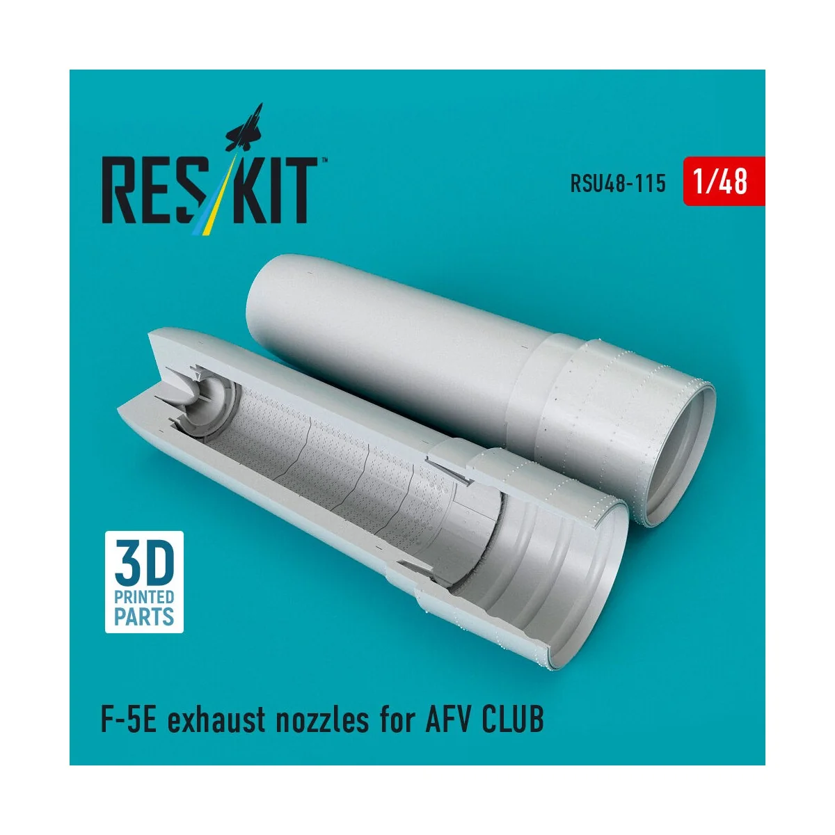 F-5E exhaust nozzles for Afv Club kit (3D Printed), 1/48 - ResKit M...