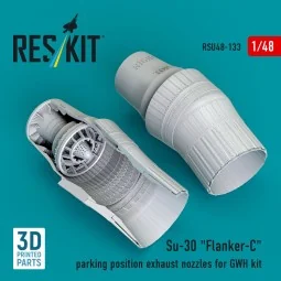Su-30 Flanker-C parking position exhaust nozzles for GWH kit (3D Pr...
