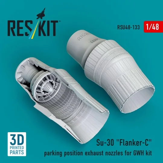 Su-30 Flanker-C parking position exhaust nozzles for GWH kit (3D Pr...