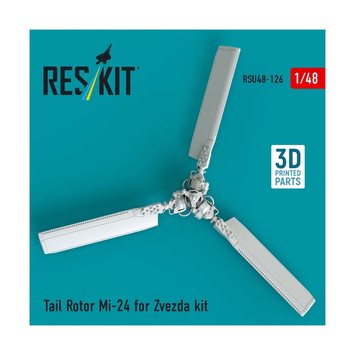 Tail Rotor Mi-24 for Zvezda kit (3D Printed) - ResKit Models RSU48-...