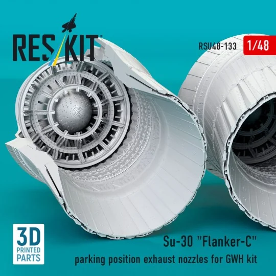 Su-30 Flanker-C parking position exhaust nozzles for GWH kit (3D Pr...