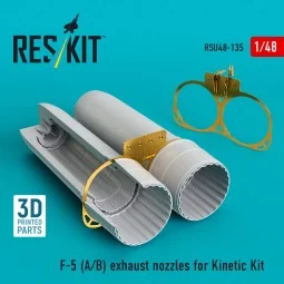 F-5 (A, B) exhaust nozzles for Kinetic kit (3D Printed), 1/48 - Res...