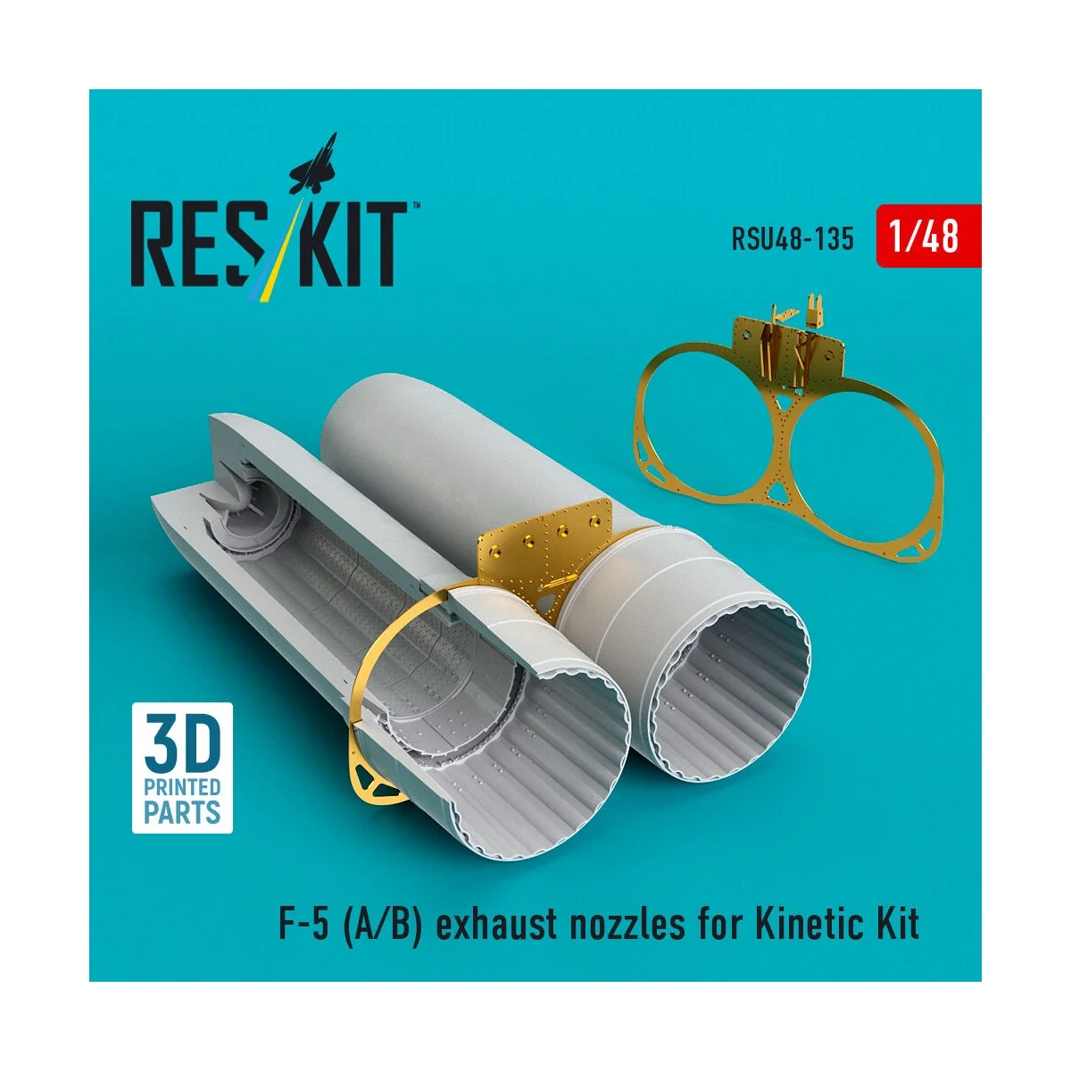 F-5 (A, B) exhaust nozzles for Kinetic kit (3D Printed) - ResKit Mo...