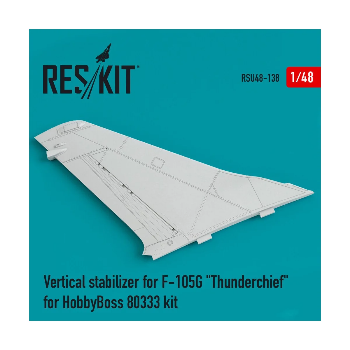 Vertical stabilizer for F-105G Thunderchief for HobbyBoss 80333 kit... Vertical stabilizer for F-105G Thunderchief for HobbyBoss 80333 kit...