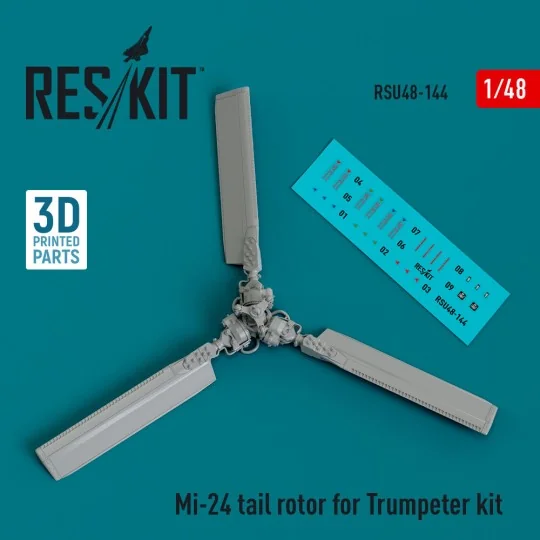 Mi-24 tail rotor for Trumpeter kit (3D Printed), 1/48 - ResKit Mode...