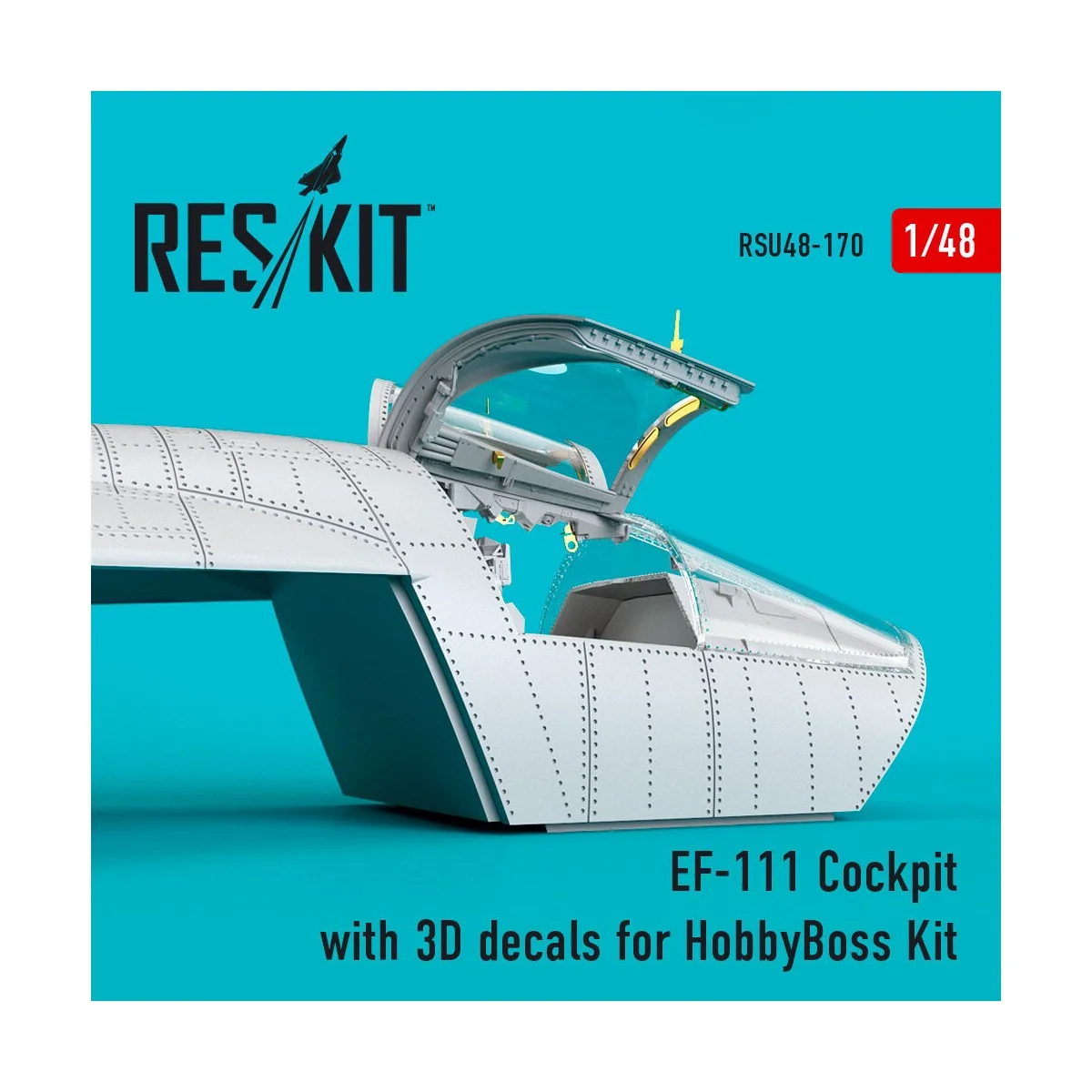 EF-111 Cockpit with 3D decals for HobbyBoss kit (3D Printed) - ResK...