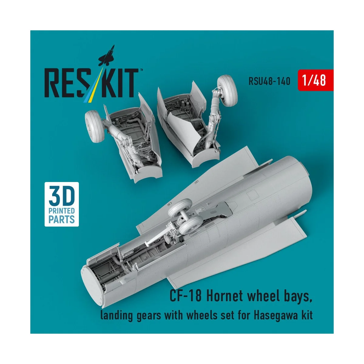 CF-18 Hornet wheel bays, landing gears with wheels set for Hasegawa...