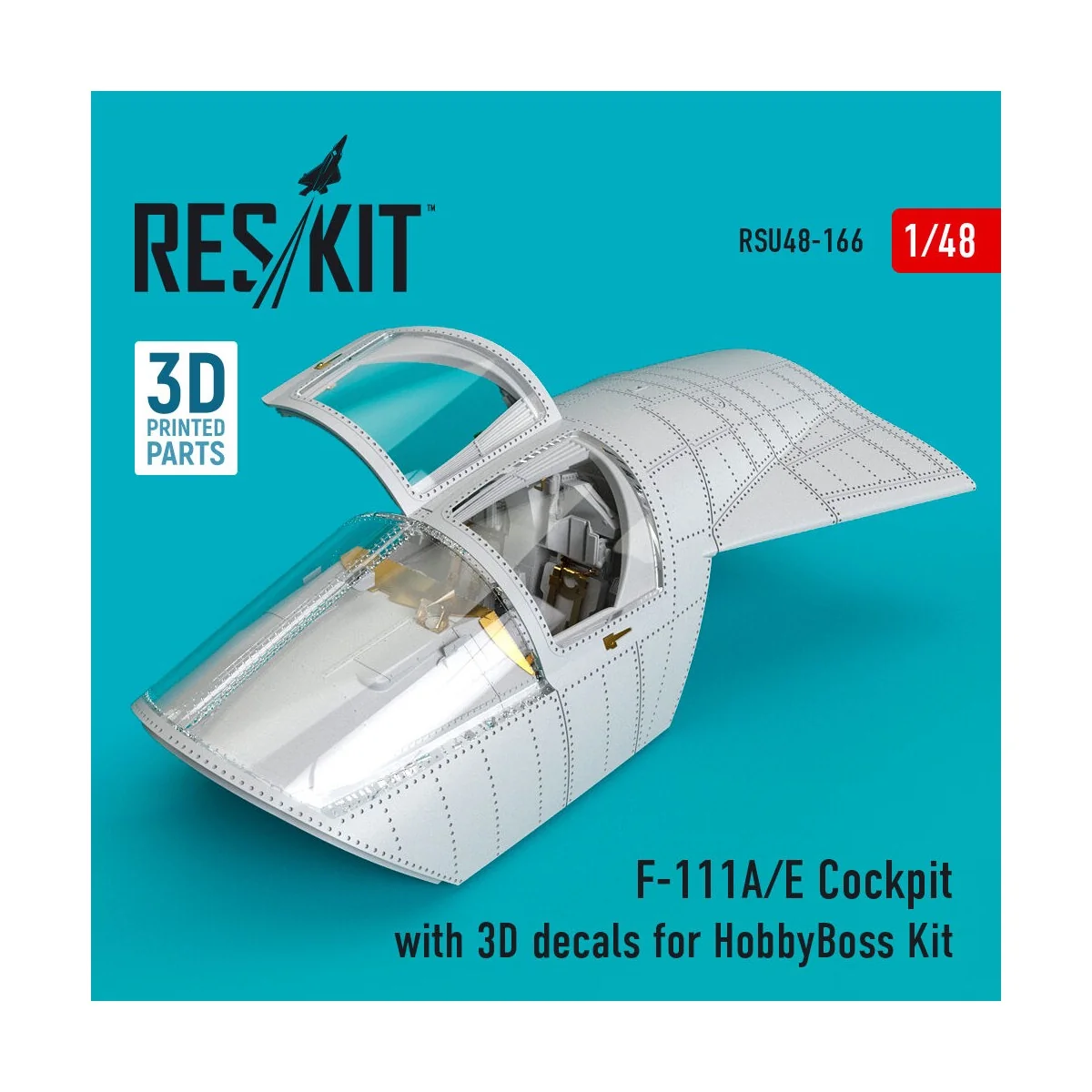 F-111A/E Cockpit with 3D decals for HobbyBoss kit (3D Printed), 1/4...