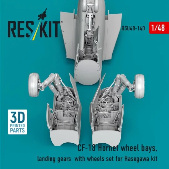 CF-18 Hornet wheel bays, landing gears with wheels set for Hasegawa...