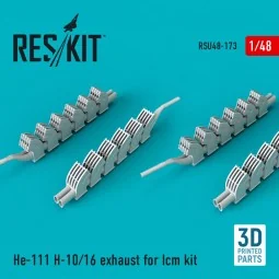 He-111 H-10/16 exhaust for ICM kit, 1/48 - ResKit Models RSU48-0173