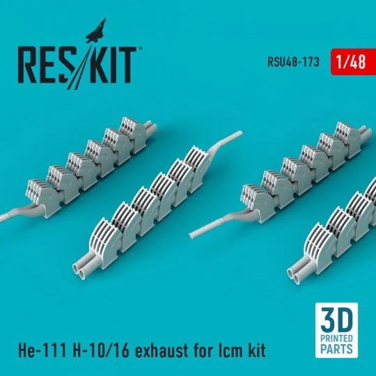 He-111 H-10/16 exhaust for ICM kit - ResKit Models RSU48-0173