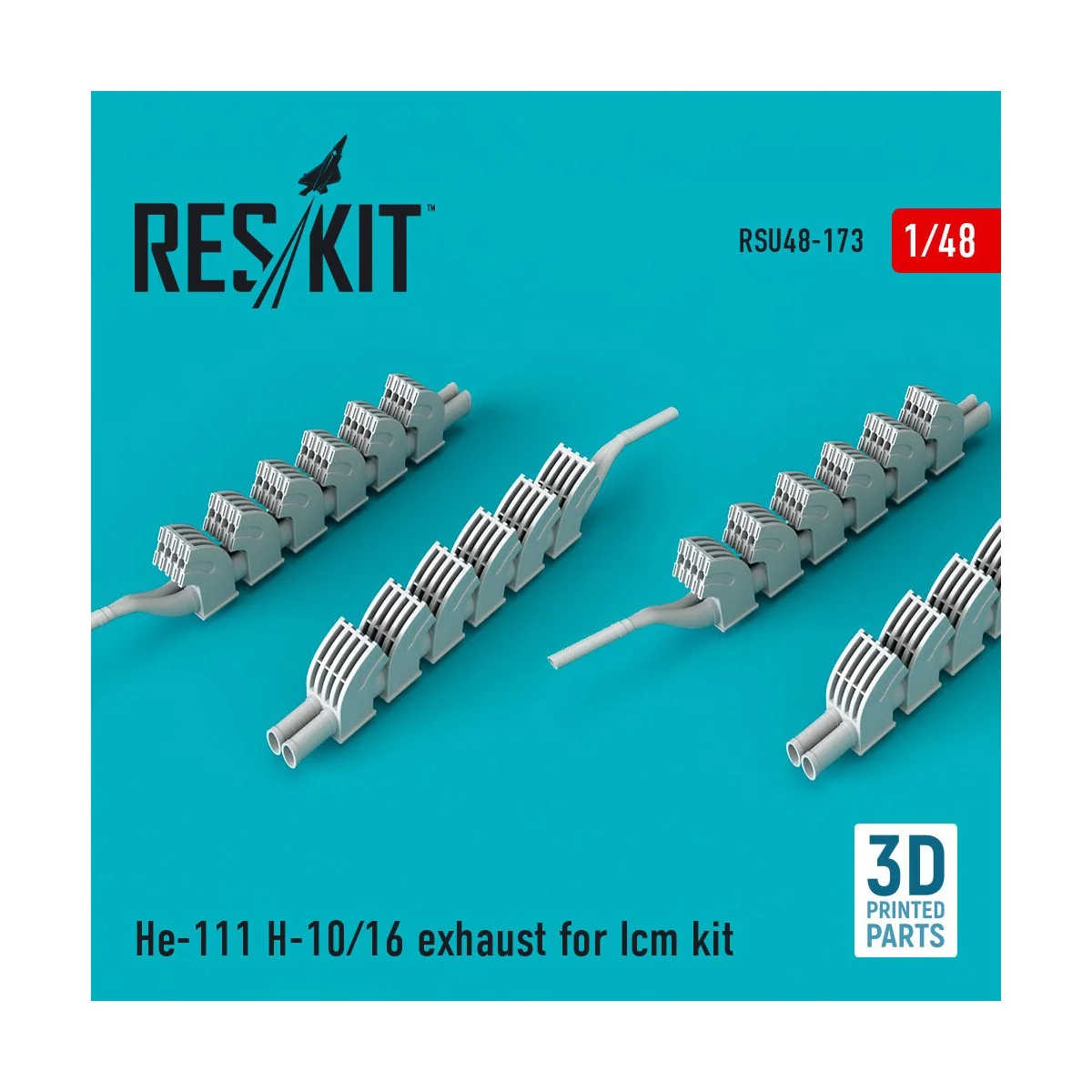 He-111 H-10/16 exhaust for ICM kit - ResKit Models RSU48-0173