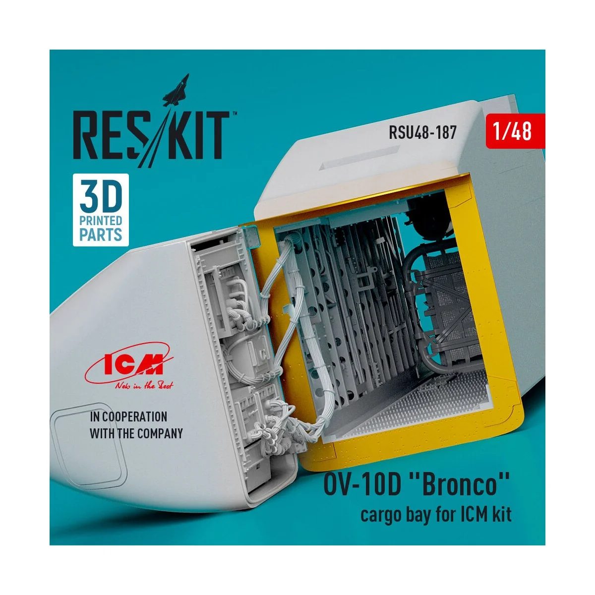 OV-10D Bronco cargo bay for ICM kit (3D Printed) - ResKit Models RS...