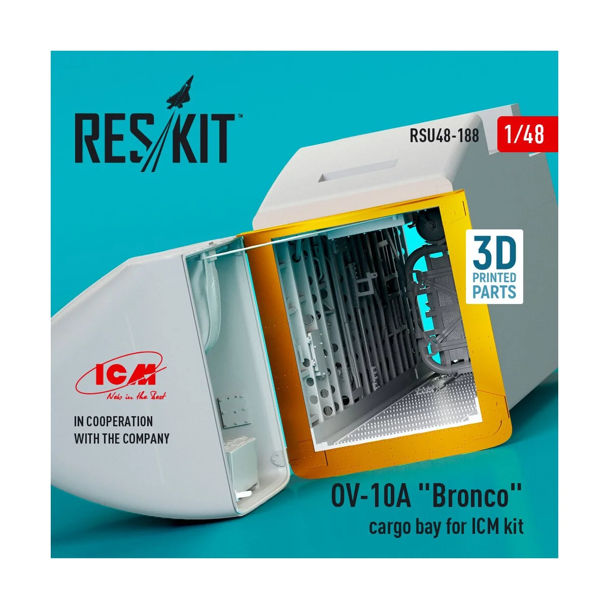 OV-10A Bronco cargo bay for ICM kit (3D Printed) - ResKit Models RS...