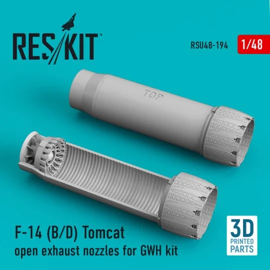F-14 (B,D) Tomcat open exhaust nozzles for GWH kit (3D Printed) - R...