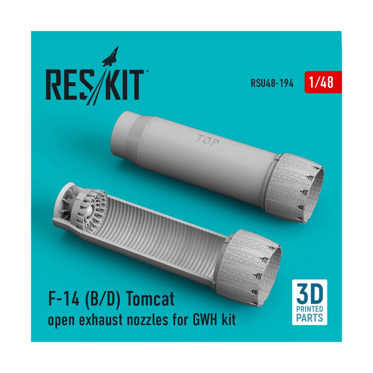 F-14 (B,D) Tomcat open exhaust nozzles for GWH kit (3D Printed) - R...